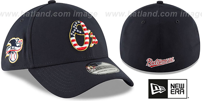 Orioles '2018 JULY 4TH STARS N STRIPES FLEX' Navy Hat by New Era