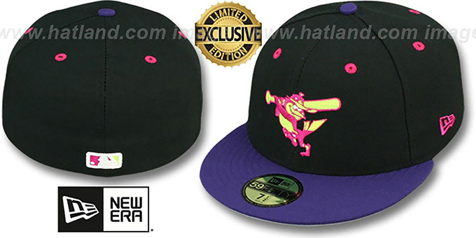 Orioles '2T-FASHION ALTERNATE' Black-Purple-Pink Fitted Hat by New Era