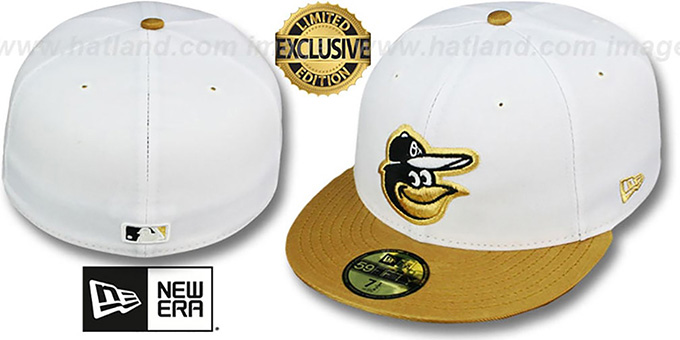Orioles '2T-FASHION' White-Metallic Gold Fitted Hat by New Era