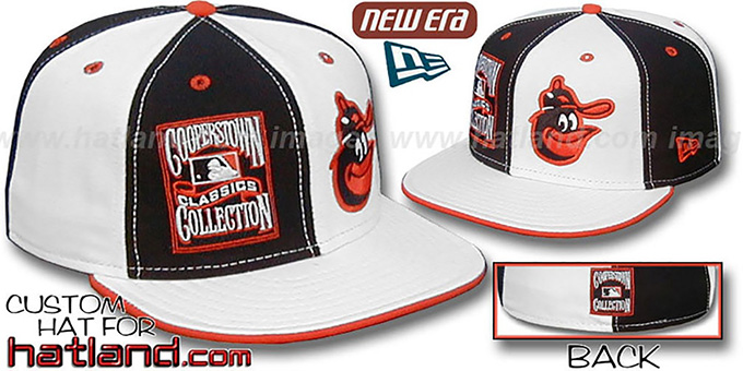 Orioles COOPERSTOWN 'DOUBLE WHAMMY' Black-White Fitted Hat