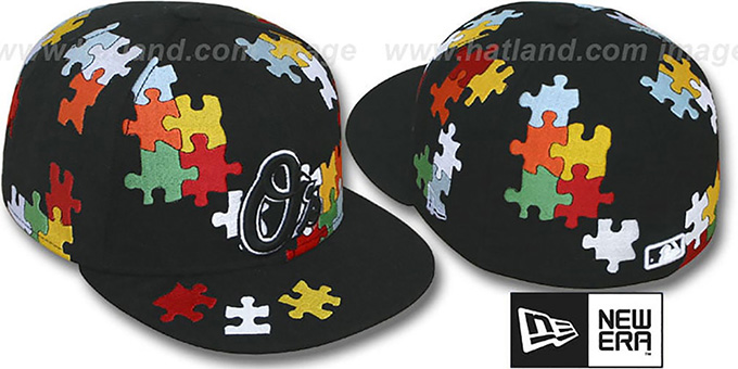 Orioles 'PUZZLE' Black Fitted Hat by New Era