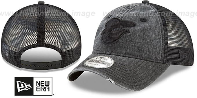 Orioles 'TONAL-WASHED TRUCKER SNAPBACK' Black Hat by New Era