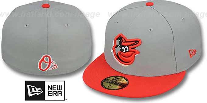 Orioles TRACE-POP Grey-Orange Fitted Hat by New Era at ...