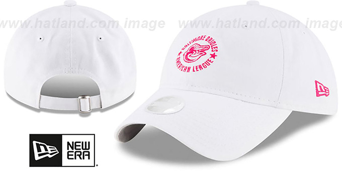 Orioles 'WOMENS TEAM-ACE STRAPBACK' White-Pink Hat by New Era