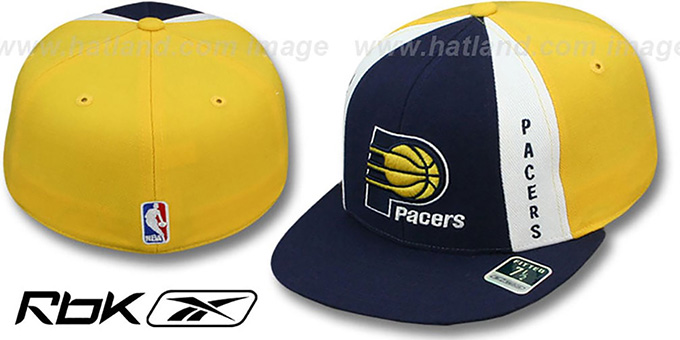 Pacers 'AJD THROWBACK PINWHEEL' Navy-Yellow Fitted Hat by Reebok