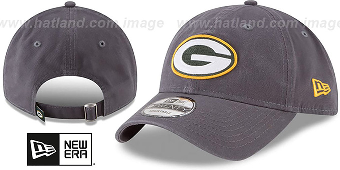 Packers 'CORE-CLASSIC STRAPBACK' Charcoal Hat by New Era