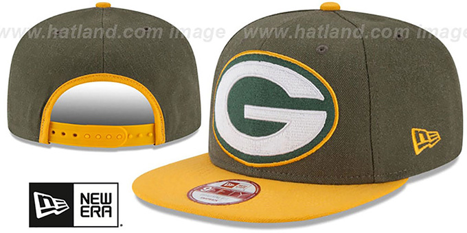Packers 'LOGO GRAND SNAPBACK' Olive-Gold Hat by New Era