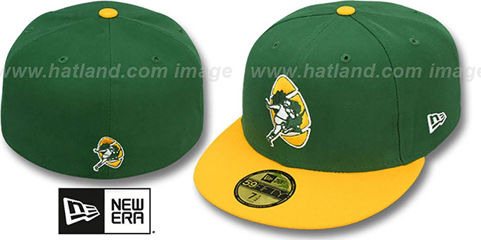 Packers 'NFL 2T THROWBACK TEAM-BASIC' Green-Gold Fitted Hat by New Era