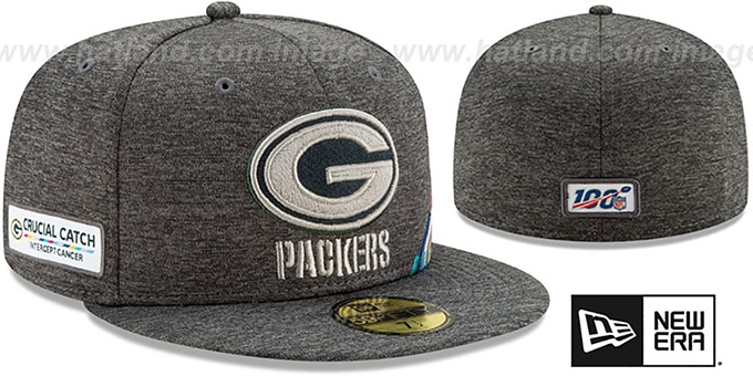 Packers 'ONFIELD CRUCIAL CATCH' Grey Fitted Hat by New Era