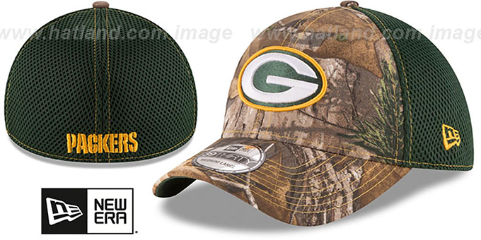 Packers 'REALTREE NEO MESH-BACK' Flex Hat by New Era