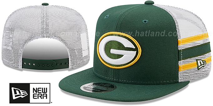 Packers 'SIDE-STRIPE TRUCKER SNAPBACK' Green Hat by New Era