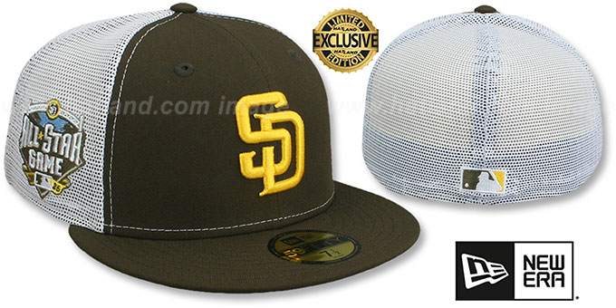 Padres 2016 ASG 'MESH-BACK SIDE-PATCH' Brown-White Fitted Hat by New Era