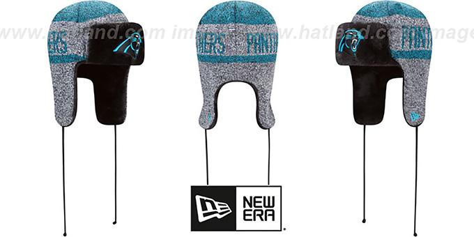 Panthers 'FROSTWORK TRAPPER' Blue Knit Hat by New Era