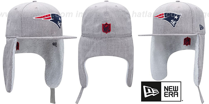 Patriots 'HEATHER-DOGEAR' Light Grey Fitted Hat by New Era