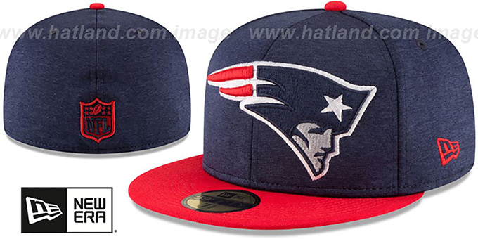Patriots 'HEATHER-HUGE' Navy-Red Fitted Hat by New Era