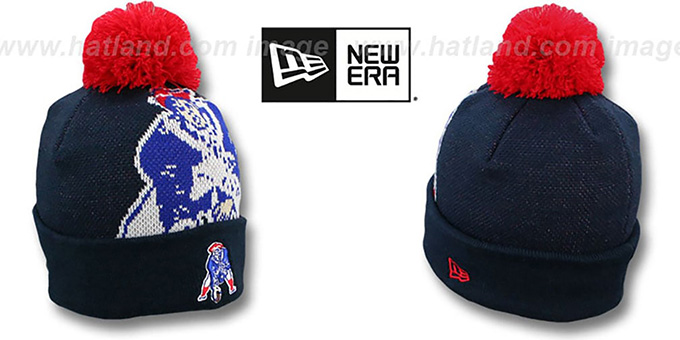 Patriots 'KIDS THROWBACK NFL-BIGGIE' Navy Knit Beanie Hat by New Era