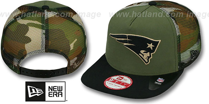 Patriots 'MESHED CAMO SNAPBACK' Army-Black Hat by New Era