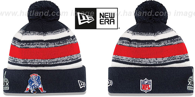 Patriots 'SUPER BOWL XLIX CHAMPS THROWBACK STADIUM' Knit Beanie Hat by New Era