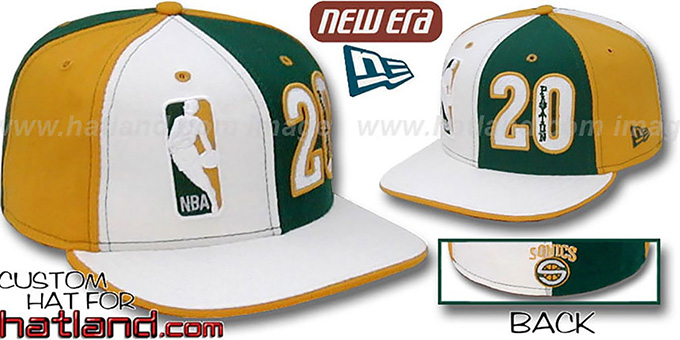 Payton 'DOUBLE WHAMMY' White-Green-Gold Fitted Hat