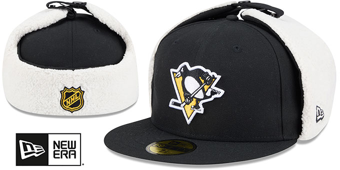 Penguins 'CLASSIC DOGEAR' Black Fitted Hat by New Era