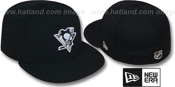 Penguins 'TEAM-BASIC' Black Fitted Hat by New Era