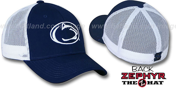 Penn State 'DHS-MESH' Fitted Hat by Zephyr - navy-white