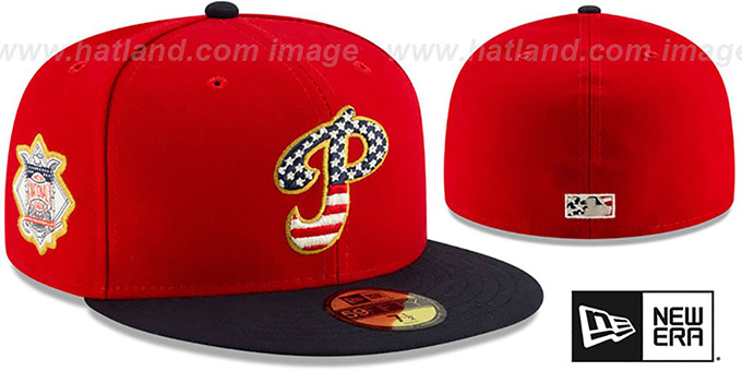 Phillies '2019 JULY 4TH STARS N STRIPES' Fitted Hat by New Era