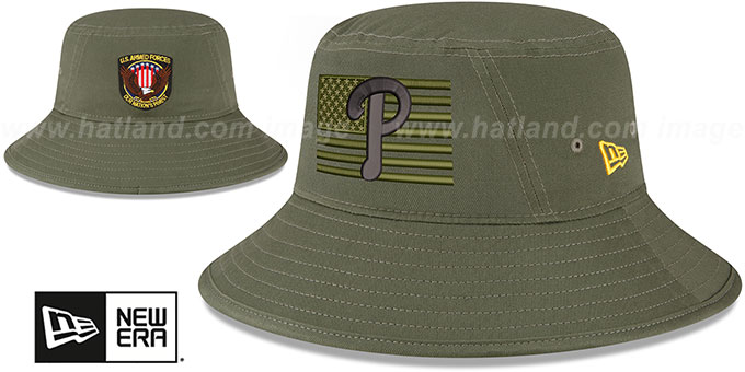 Phillies 2023 ARMED FORCES 'STARS N STRIPES BUCKET' Hat by New Era