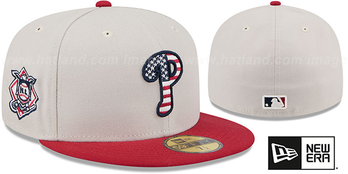 Phillies 2024 'JULY 4TH STARS N STRIPES' Fitted Hat by New Era
