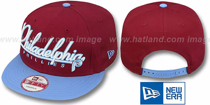 Phillies '2T COOP CHARZ SNAPBACK' Burgundy-Sky Hat by New Era