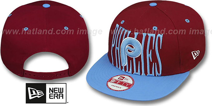Phillies COOP 'STEP-ABOVE SNAPBACK' Burgundy-Sky Hat by New Era