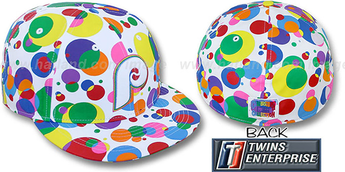 Phillies 'GUMBALL' White-Multi Fitted Hat by Twins