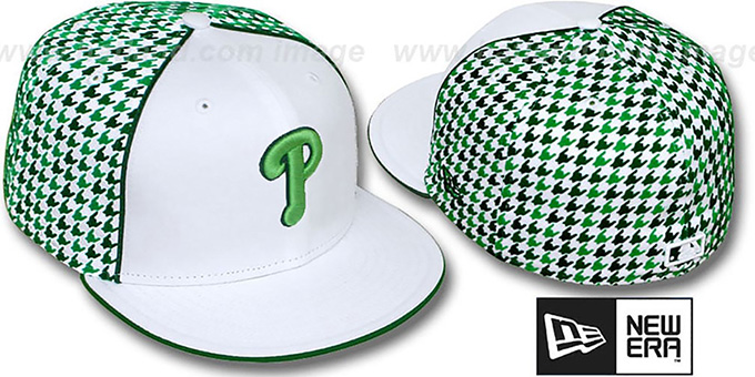 Phillies 'HOUNDSTOOTH' White-Green Fitted Hat by New Era