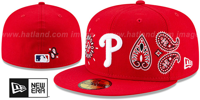Phillies 'PAISLEY ELEMENTS' Red Fitted Hat by New Era