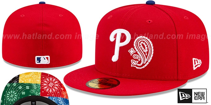 Phillies 'PAISLEY QUILT BOTTOM' Red Fitted Hat by New Era