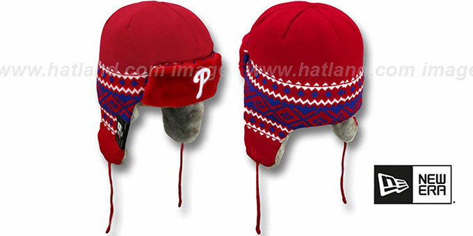 Phillies 'TRAPPER' Red Knit Hat by New Era