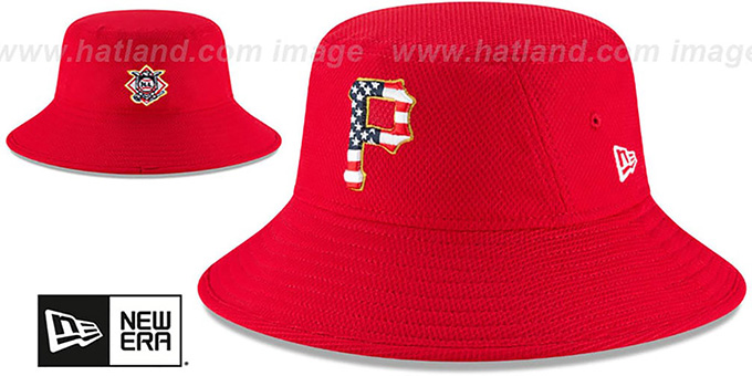 Pirates '2018 JULY 4TH STARS N STRIPES BUCKET' Red Hat by New Era