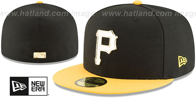 Pirates 'GOLDEN-BADGE' Black-Gold Fitted Hat by New Era