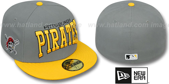 Pirates 'PRO-ARCH' Grey-Gold Fitted Hat by New Era