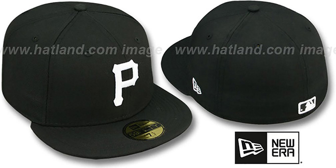 Pirates 'TEAM-BASIC' Black-White Fitted Hat by New Era