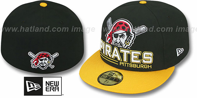Pirates 'TECH MARK' Black-Gold Fitted Hat by New Era