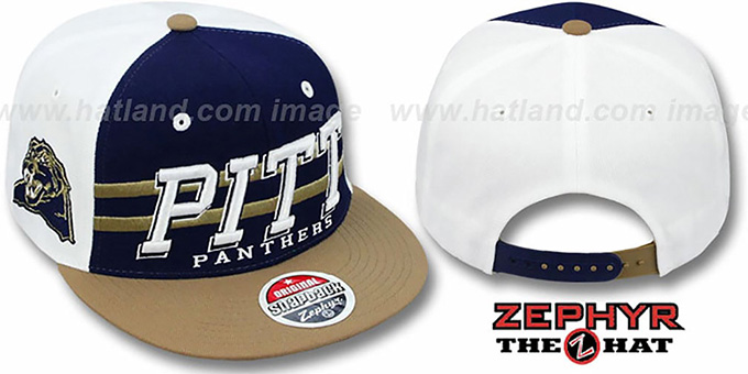 Pitt '2T SUPERSONIC SNAPBACK' Navy-Gold Hat by Zephyr