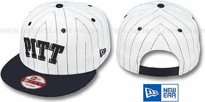 Pitt 'PINSTRIPE BITD SNAPBACK' White-Navy Hat by New Era