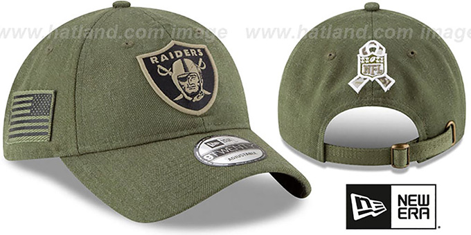 Raiders '2018 SALUTE-TO-SERVICE STRAPBACK' Olive Hat by New Era