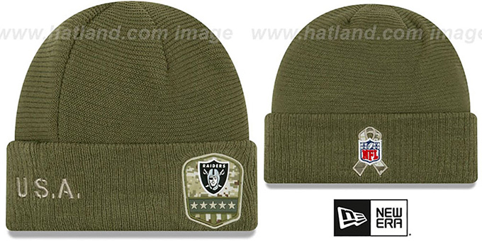 Raiders '2019 SALUTE-TO-SERVICE' Knit Beanie Hat by New Era