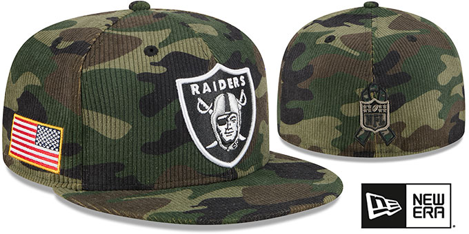 Raiders 2025 'SALUTE-TO-SERVICE ARMY CORD' Fitted Hat by New Era