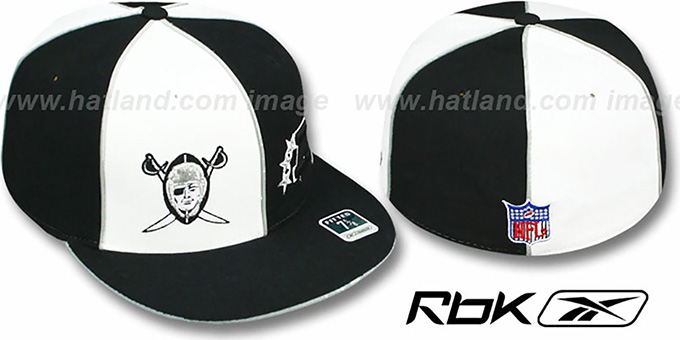 Raiders 'AFC THROWBACK DOUBLE LOGO' White-Black Fitted Hat by Reebok