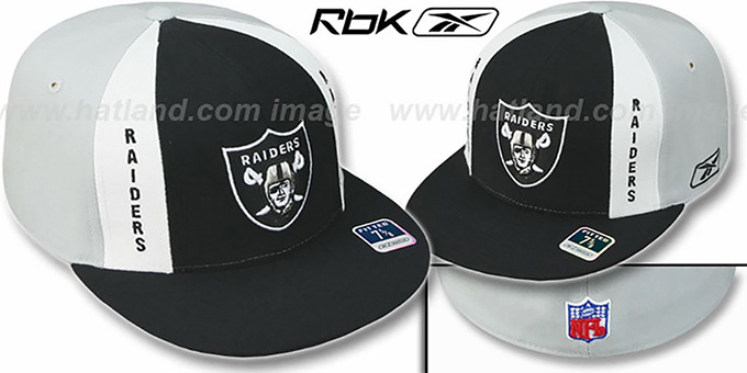 Raiders 'AJD PINWHEEL' Black-Grey Fitted Hat by Reebok