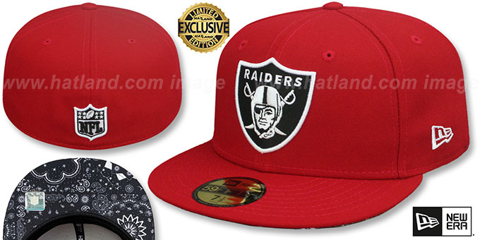 Raiders 'BLACKDANA BOTTOM' Red Fitted Hat by New Era