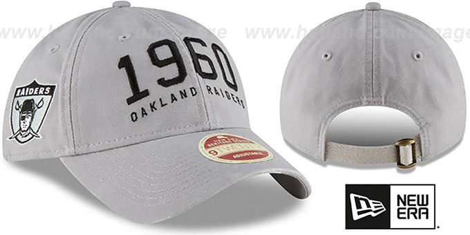 Raiders 'ESTABLISHED YEAR STRAPBACK' Grey Hat by New Era
